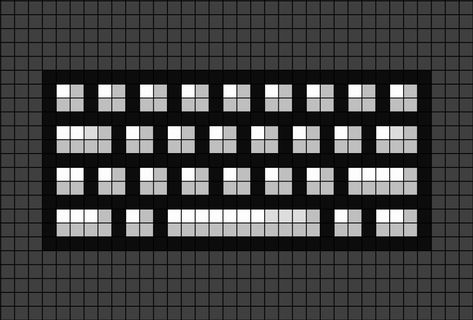 A pixel art template of a grey wireless Key-board - used for computers. Keyboard Pixel Art, Pixel Keyboard, Pixel Beads, Easy Pixel Art, Pixel Drawing, Pix Art, Pixel Art Games, Pixel Art Pattern, Wireless Keyboard