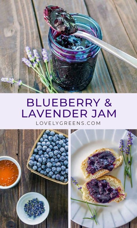 Blueberry & Lavender Jam Recipe • Lovely Greens Lavender Jam Recipe, Recipes With Fresh Lavender, Culinary Lavender Recipes, Lavendar Recipe, Homemade Extracts, Lavender Ideas, Lingonberry Jam, Red Onion Jam, Lavender Jam