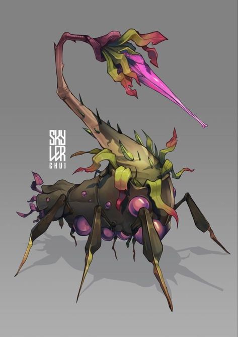 Plant Fantasy Creatures, Plant Creature Design, Plant Creature Concept Art, Plant Monster Concept Art, Alien Creature Concept Art, Plant Monster, Alien Plants, Plant Zombie, Dnd Monsters