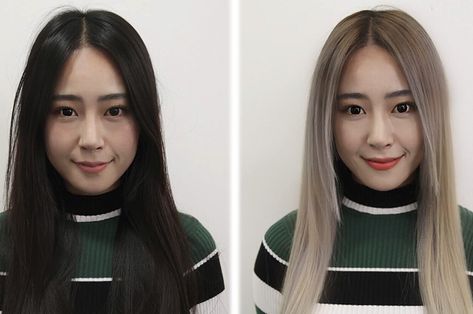 Asians Go Blonde Hair Perms Types Body Wave, Hair Perm Korean, Hair Dye Korean, Hair Perm Men, Wave Hair Perm, Korean Hair Dye, Korean Medium Hair, Short Hair Makeup, Hair Korean