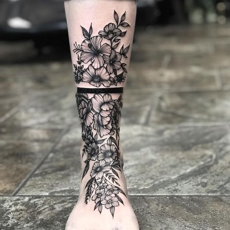 Leg Band Tattoo Women, Band Tattoo Women, Leg Band Tattoo, Ankle Band Tattoo, Leg Band Tattoos, Meaningful Wrist Tattoos, Shin Tattoo, Ankle Tattoos For Women, Scar Tattoo