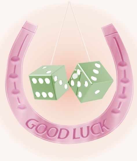 Luck Poster, Girly Poster, Fun Posters, Aesthetic Gradient, Luck Symbols, Grinch Quotes, Good Luck Horseshoe, Girly Aesthetic, Pink Retro