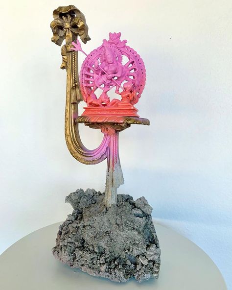 Suchitra Mattai on Instagram: ““a referendum on pain,” 2020, found objects, spray paint, and mortar, 22” x 7” x 10” #contemporarysculpture #contemporaryart…” Found Objects, Find Objects, Contemporary Sculpture, Spray Paint, Instagram A, Snow Globes, Contemporary Art, Spray, Sculpture