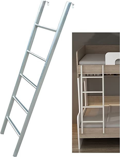 RV Lightweight Bunk Bed Ladder with Hooks, 116cm / 130cm / 140cm / 150cm Tall Metal Step Bunk Ladder for Camper, Library, Home Loft - Load 150kg (Size : 116cm/45inch) Camper Library, Bunk Ladder, Bed Ladder, Bunk Bed Ladder, Library Home, Metal Steps, Bunk Bed, Bunk Beds, Dorm Room