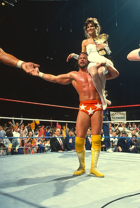 WWF World Heavyweight Champion “Macho Man” Randy Savage with Miss Elizabeth Miss Elizabeth, Randy Savage, Macho Man Randy Savage, Wwe Tna, Macho Man, Pro Wrestling, Wwe, Sumo Wrestling, Wrestling