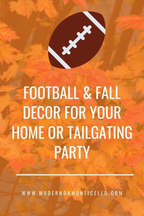 Football and Fall! - Modern on Monticello #fall #footballparty #falldecorideas #football Football Bedroom Decor, Football Pillows, Fall Flags, Football Decor, Football Decorations, Fall Football, The World Of Interiors, Football Wall, Fall Pillow Cover