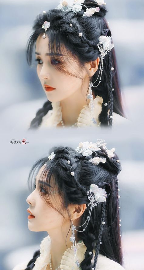 Ancient Chinese Hairstyles, Beauty Bar Salon, Chinese Princess Dress, Historical Hairstyles, Ancient Dress, Traditional Hairstyle, Cr Logo, Makeup Artist Tips, Baby Pink Aesthetic