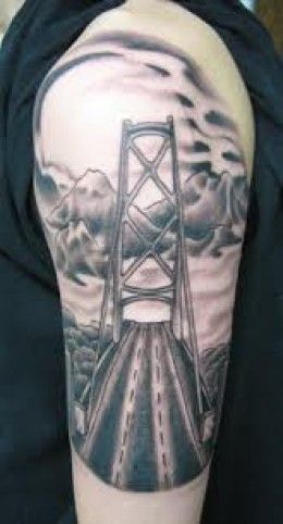 Bridge Tattoo, Lions Gate, Traditional Style Tattoo, Sleeves Ideas, Custom Tattoo, Get A Tattoo, Unique Tattoos, Tattoos With Meaning, Traditional Style