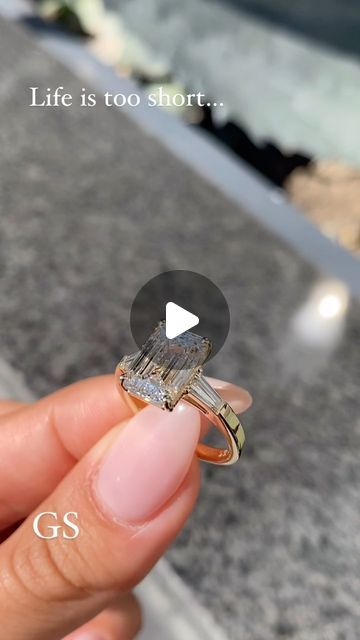 83K views · 6.4K likes | Golden String Inc on Instagram: "Life is TOO SHORT to keep your dream engagement ring a secret!!💍
I have waaay to many clients coming to me for their 5-10-15 year anniversaries to upgrade to their true dream ring and I can’t believe they have been wearing a ring they don’t love for that long😫

We have to end the trend! Share the post, send the pic, don’t keep your dream ring a secret 🙌🏼

•3.5ct Emerald Cut Diamond on our Tapered Baguette Setting 💎

The rings on our feed are custom therefore aren’t listed on our website! The best way to order is through DM, Email, or Phone. Available in both Natural and Lab Diamond

-Please Message All Price Inquiries✨

#radiantengagementring #radiantsolitairering #hiddenhaloengagementring #radianthiddenhalo  #radiantdiamond #r Dream Engagement Ring, 15 Year Anniversary, Radiant Engagement Rings, Emerald Cut Diamond, Dream Engagement, Dream Engagement Rings, Life Is Too Short, Radiant Diamond, Instagram Life