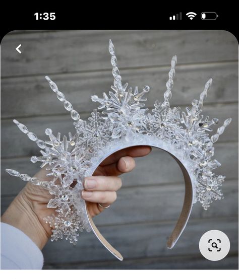 Snowflake Crown, Queen Headpiece, Goddess Headdress, Snow Queen Costume, Ice Queen Costume, Frozen Headband, Winter Goddess, Headband Costume, Alice Headband