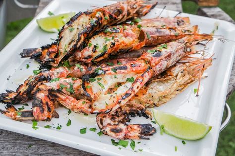 It's time to throw a ton of shrimp on the barbie and get grilling with this shell-on recipe. The post Shrimp on the barbie! Grilled shrimp with garlic butter. appeared first on Jess Pryles. Recipes On Grill, Jess Pryles, Shrimp With Garlic, Shrimp On The Barbie, Grilled Prawns, Recipes To Make At Home, Brine Recipe, Grilled Shrimp Recipes, Prawn Recipes