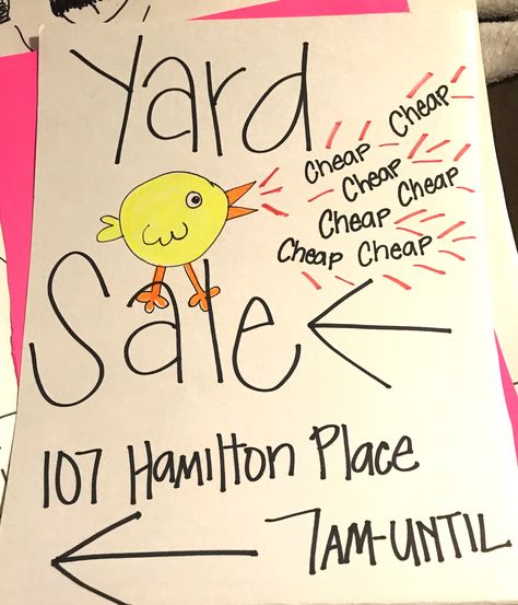 Garage Sell Signs, Diy Yard Sale Signs Ideas, Garage Sale Poster Ideas, Yard Sale Poster Ideas, Aesthetic Yard Sale, Creative Yard Sale Signs, Cute Yard Sale Signs, Yard Sale Signs Ideas, Garage Sale Quotes