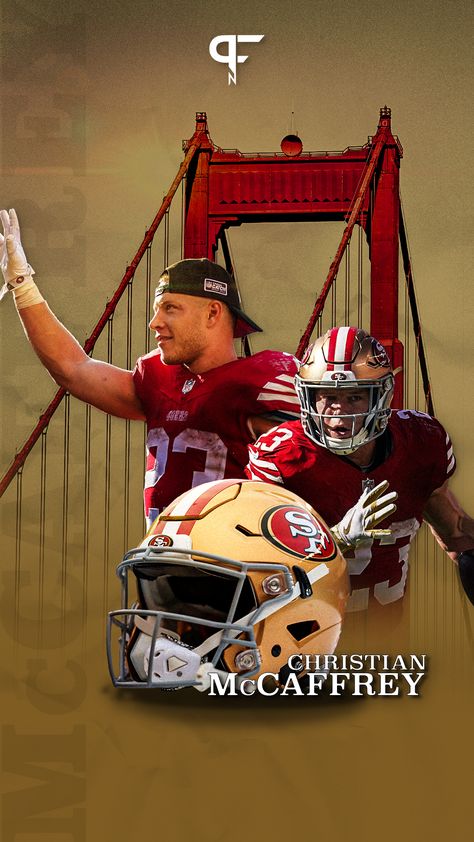 Mobile wallpaper of San Francisco 49ers RB Christian McCaffrey to celebrate your Niners and NFL fandom. Christian Mccaffrey Wallpaper 49ers, Sf 49ers Wallpaper, Christian Mccaffrey Wallpaper, San Francisco 49ers Wallpapers, Football Wallpaper Nfl, 49ers Wallpaper, Samsung 23, 49ers Pictures, 49ers Logo