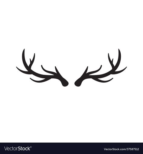 Simple Antler Tattoo, Antler Drawing, Antler Tattoo, Stag Antlers, Black Silhouette, Whitetail Deer, Deer Antlers, Simple Tattoos, Antlers