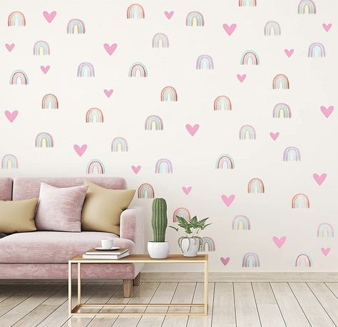 Colorful and wall friendly! 😀 Boho Rainbow Decor, Baby Wall Stickers, Girls Wall Stickers, Stickers Colorful, Rainbow Wall Decal, Heart Wall Stickers, Rainbow Wall Decor, Classroom Wall Decor, Rainbow Decor