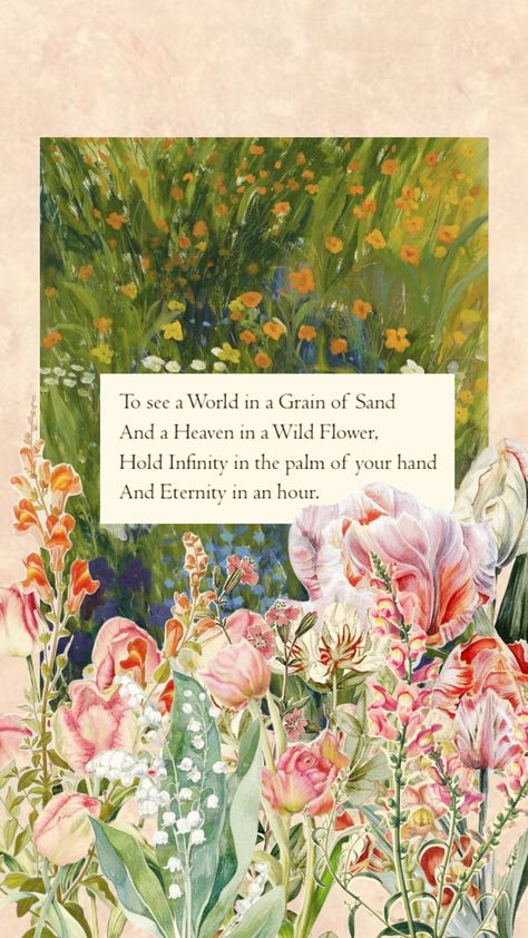 Wildflower Poem, Blake Poetry, William Blake Poems, Auguries Of Innocence, Flower Poetry, Old Poetry, Poetry Aesthetic, Art Poetry, Nature Vintage