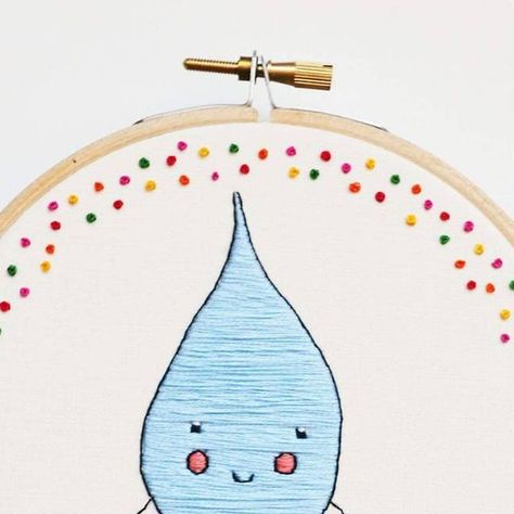 Katy Rose Fisher on Instagram: "Craving some rain right now before I melt 😰😰
A collaboration I did last year with the lovely @marnie_makes 
#handmadealltheway
#collaboration #embroidery #handembroidery #makersgonnamake #sewing #raindrop #illustration #rainbow #crafttherainbow" Raindrop Illustration, Illustration Rainbow, June 21, Rain Drops, Hand Embroidery, Right Now, Rainbow, Embroidery, Sewing