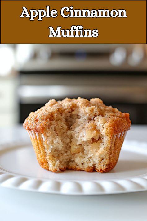 Apple cinnamon muffin placed on a white platter Cinnamon Muffins Recipe, Apple Cinnamon Muffins Recipe, Apple Spice Muffins, Muffin Recipes Cinnamon, Apple Dessert Recipes Easy, Apple Muffin Recipes, Apple Desserts Easy, Cozy Breakfast, Apple Cinnamon Muffins