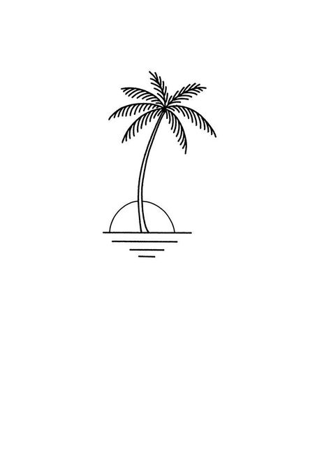 Palm Tree Drawing, Zestaw Ikon, Palm Tree Tattoo, Art Sketches Doodles, Seni 2d, رعب نفسي, Pencil Drawings Easy, 문신 디자인, Mini Drawings