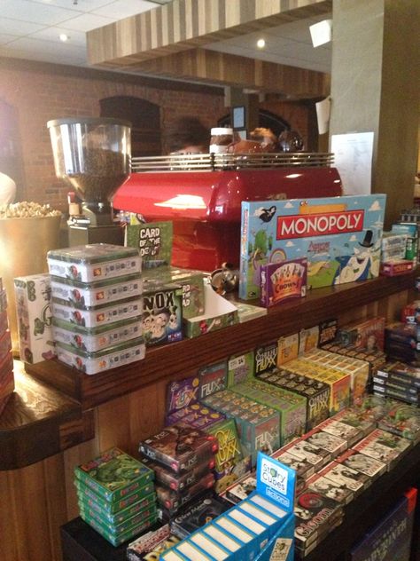 snakes & lattes: board game cafe with vegan desserts and specialty coffees & drinks Game Store Design, Game Schooling, Board Game Bar, Coffee Decorations, Go Board Game, Go Board, Board Game Room, Specialty Coffee Drinks, Board Game Cafe