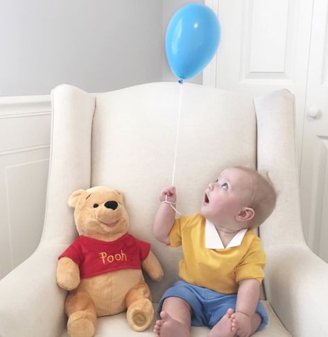 This Dad Has Dressed His Son Up in So Many Disney Costumes, It's Impossible to Pick a Favorite Baby Milestones Pictures, Monthly Pictures, Baby Boy 1st Birthday Party, Monthly Baby Photos, Baby Photoshoot Boy, Winnie The Pooh Birthday, Baby Boy Pictures, Christopher Robin, Baby Boy 1st Birthday