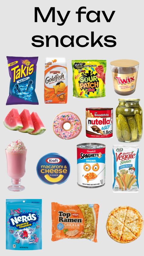 My fav snacks Good Snacks To Buy, Healthy Snacks For School, Snacks For School, Good Snacks, Healthy Low Calorie Snacks, Snacks To Buy, Sleepover Snacks, Sleepover Essentials, School Lunch Recipes