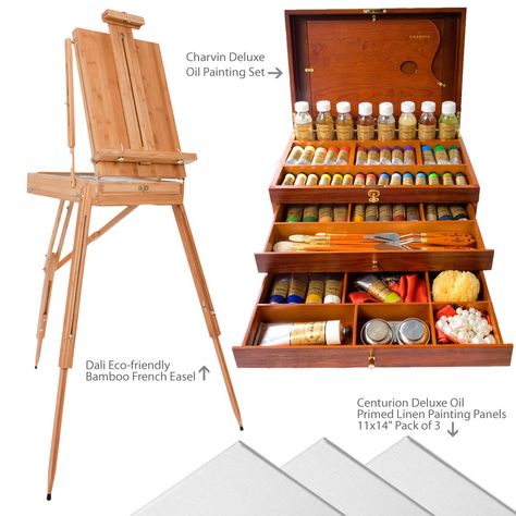 Charvin Deluxe Oil Painting Value Set Painting Equipment, Art Stationary, Oil Paint Set, African Artwork, Murphy Bed Plans, Painting Accessories, Easels, Professional Painters, Art Supply