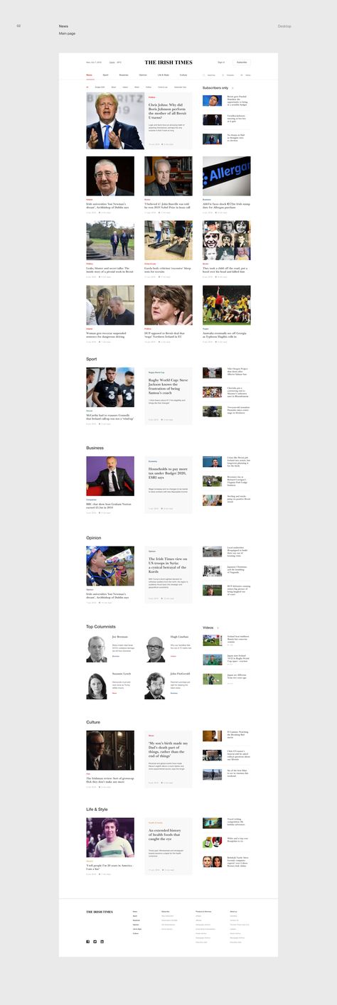 The Irish Times — News portal redesign concept on Behance Health Website Design, Artist Website Design, Website Design Minimalist, Colorful Website Design, Hotel Website Design, Simple Website Design, Corporate Website Design, Marketing Website Design, Portal Website