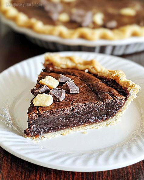 Chocolate Crack Pie - A Rich and Indulgent Dessert - Recipes By Clare Chocolate Pie With Graham Cracker Crust, Graham Cracker Crust Pie Recipes, Fudge Pie Recipe, Chocolate Fudge Pie, Chocolate Pie Crust, Chocolate Graham Cracker Crust, Chocolate Pie Recipe, Fudge Pie, Graham Cracker Crust Pie