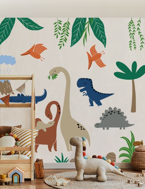 Transform any room into an adventure with Dinosaurs With Jungle Leaves Wall Decal! Wild and fun, this decal is perfect for kids' bedrooms, school walls, and more. Let your imagination take flight with this amazing decor!• This is an exclusive design only from pink n blue Baby! Dinosaur Land, Playroom Wall Decals, Jungle Leaves, Amazing Decor, Playroom Wall, Blue Baby, Dinosaurs, Wall Decal, Kids Bedroom