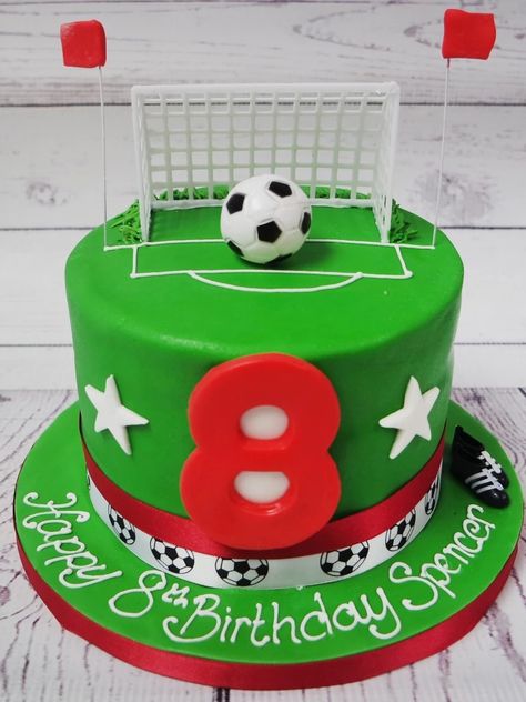 Football Cakes For Boys, Soccer Cakes, Football Themed Cakes, Football Cakes, Soccer Ball Cake, Soccer Birthday Cakes, Football Birthday Cake, 8th Birthday Cake, 6th Birthday Cakes