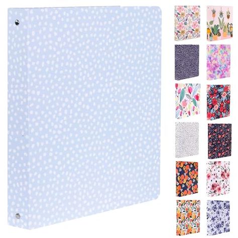 Steel Mill & Co Cute Decorative Hardcover 3 Ring Binder for Letter Size Paper, 1 Inch Round Rings, Binder Organizer for School/Office, Light Blue Dots Office Light, Steel Mill, Binder Organization, Blue Dots, 3 Ring Binder, 3 Ring Binders, Back To School Supplies, School Organization, Round Rings