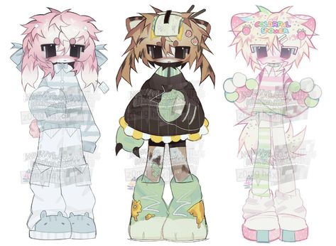 Free Fursona Adoptables, Kawaii Oc Art, Adopt Me Fanart, Kemonomimi Oc, Adopt Characters, Adoptables Characters, Oc Adoptables, Oc Adopts, Adoptable Oc