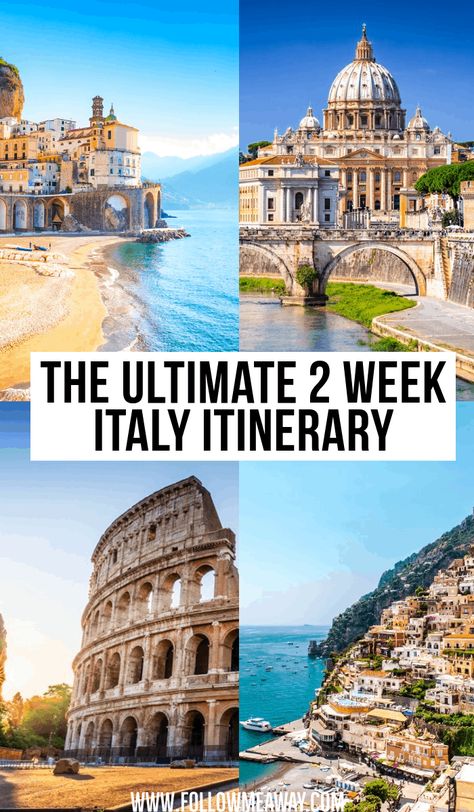 Italy Two Week Itinerary, Italian Vacation Itinerary, 2 Week Italy Itinerary, Italian Road Trip, Backpacking Italy, Italy Background, 2 Weeks In Italy, Italy Quotes, Italy Bucket List