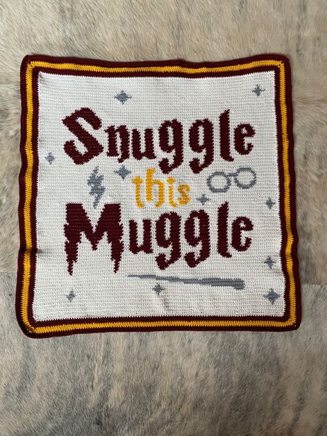 Snuggle this muggle crochet Crochet Harry Potter Animals, Harry Potter Crochet Baby Blanket Pattern, Snuggle This Muggle Crochet, Snuggle This Muggle, Harry Potter Baby Crochet Patterns, Snuggle This Muggle Crochet Pattern, Harry Potter Crochet Baby Blanket, Crochet Harry Potter Blanket Free Pattern, Harry Potter Baby Crochet