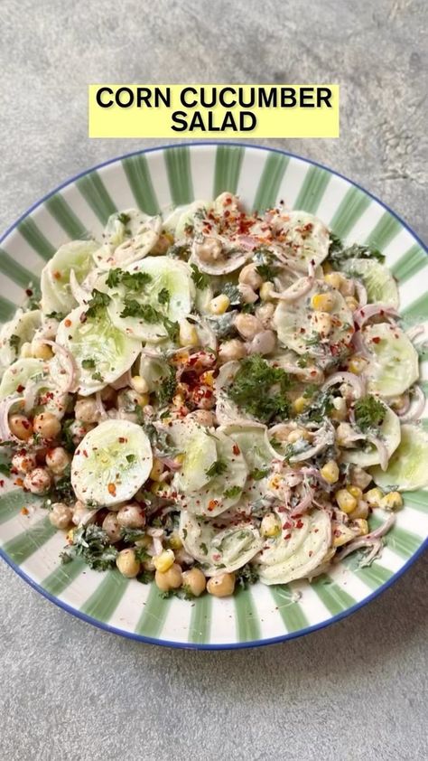 Salad Recipes Corn, Corn Cucumber Salad, Cucumber Corn Salad, Corn And Cucumber Salad Recipe, Vegan Sandwich Recipes, Specialty Sandwiches, Vegan Grocery List, Boiled Corn, Corn Salad Recipes