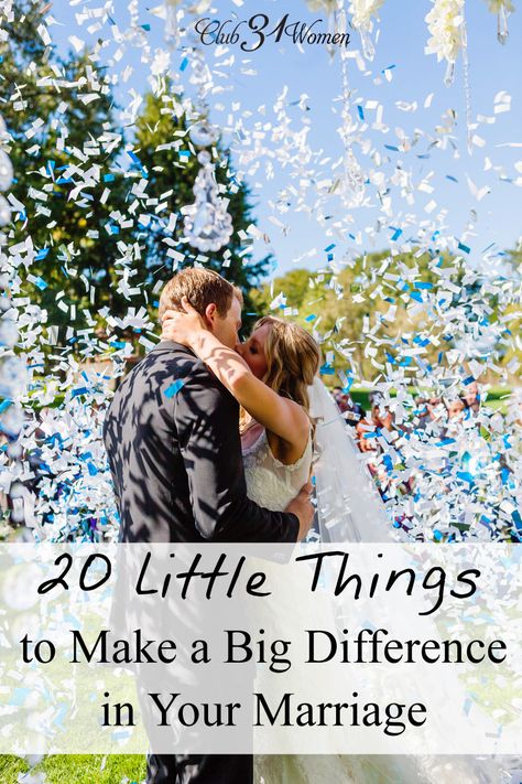 20 Little Things That Make a Big Difference in your Marriage 30 Days To A Better Marriage, How To Have A Good Marriage, First Comes Love Then Comes Marriage, Tips For Happy Married Life, Why Marriage Is Important, Saving A Marriage, Save My Marriage, Newly Married, Wife Life