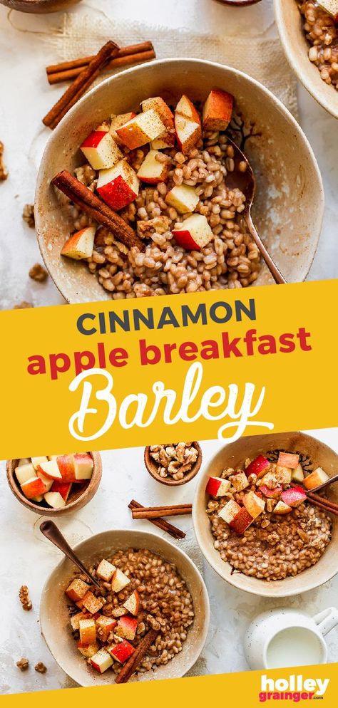 Breakfast Barley Recipe, Breakfast Barley, Cinnamon Apple Breakfast, Barley Breakfast, Rich Breakfast, Barley Recipe, Cinnamon Breakfast, Apple Breakfast, Healthy Fiber