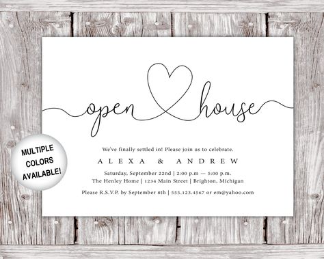 Invitation Housewarming, Open House Invitations, Open House Party Invitations, Wedding Open House, Thank You Card Wording, Open House Parties, Open House Invitation, Housewarming Party Invitations, House Warming Invitations