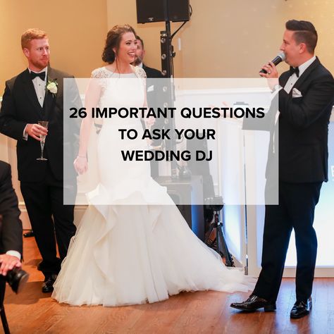 Questions To Ask Your Wedding Dj, Questions To Ask Dj For Wedding, Wedding Dj Checklist, Renewal Invitations, Zelda Wedding, Vow Renewal Invitations, Wedding Planner Checklist, Wedding Questions, Sweet 15