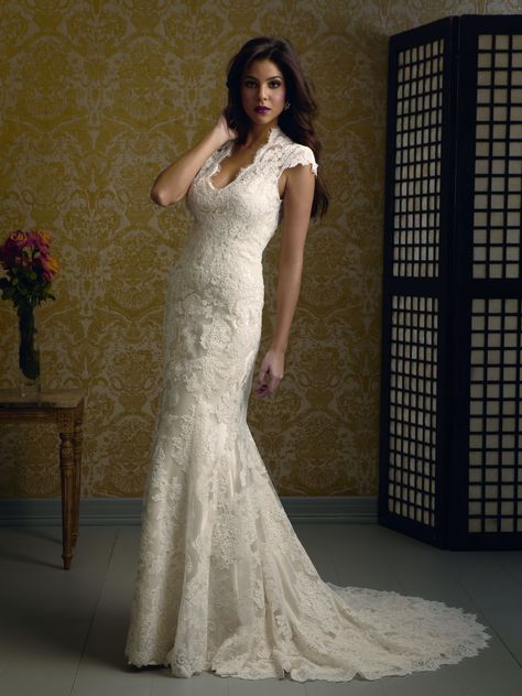 Allure Bridals 2455 Wedding Dress. Allure Bridals 2455 Wedding Dress on Tradesy Weddings (formerly Recycled Bride), the world's largest wedding marketplace. Price $600.00...Could You Get it For Less? Click Now to Find Out! Romance Wedding Dress, Trumpet Wedding Gown, Mermaid Trumpet Wedding Dresses, Allure Wedding Dresses, Short Bride, How To Dress For A Wedding, Court Train Wedding Dress, Chapel Train Wedding Dress, Short Sleeve Wedding Dress