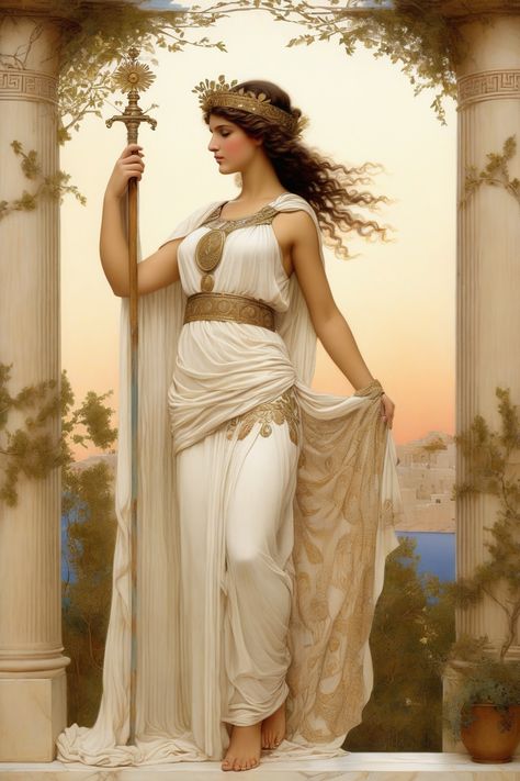 This AI-enhanced portrayal of Athena captures her strategic brilliance and warrior spirit. Created with the innovative ComfyUI model, this artwork showcases the goddess’s strength and wisdom with intricate details and vibrant colors. A must-see for mythology buffs and digital art fans. #AthenaGoddess #AIArt #ComfyUI #GreekMythology #DigitalArt Greek Goddess Painting, Athena Armor, Ornate Armor, Greece Goddess, Goddess Portrait, Ancient Greek Clothing, Ancient Greece Art, Athena Greek Goddess, Figurative Art Painting