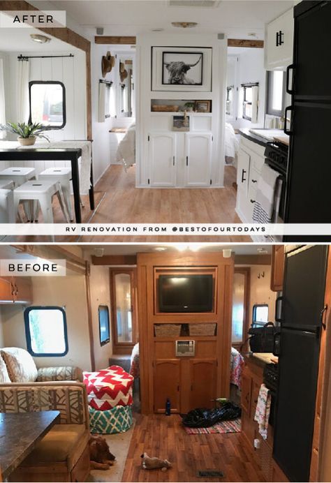 Motor Home Interior, Husbil Makeover, Motorhome Remodel, Glamper Camper, Rv Interior Remodel, Wohne Im Tiny House, Camper Trailer Remodel, Trailer Decor, Diy Camper Remodel