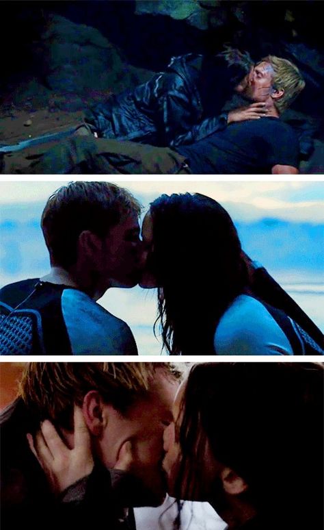 Hunger Games Kiss, Peeta And Katniss Kiss, Hunger Games Peeta And Katniss, Peeta And Katniss, Hunger Games Fan Art, Hunger Games Peeta, Hunger Games Katniss, Hunger Games Fandom, Hunger Games Mockingjay