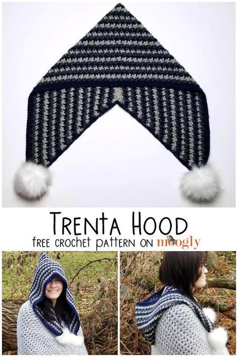 Jaket Crochet, Moogly Crochet, Crochet Hood, Hood Pattern, شال كروشيه, Crochet Abbreviations, Crochet Wool, Crochet Winter, Crochet Hat Pattern