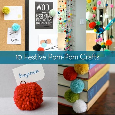 Roundup: 10 Pom-Pom Decor and Craft Projects » Curbly | DIY Design Community Pom Pom Crafts Diy, Painted Twigs, Pom Crafts, Quick And Easy Crafts, Diy Pom Pom, How To Make A Pom Pom, Diy Crafts For Adults, Pom Pom Crafts, Adult Crafts