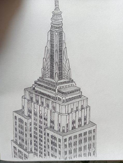 Empire State Building Empire State Building Drawing, Empire State Building Art, Building Sketch, Building Drawing, Empire State Of Mind, Pen Sketch, Empire State, Architecture Drawing, Graphic Poster