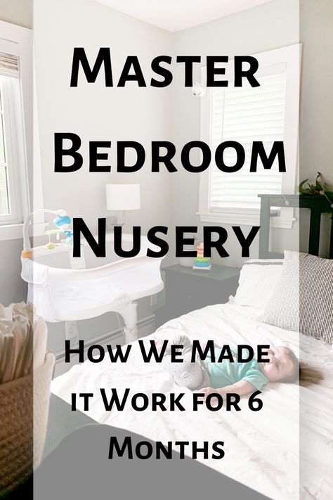 The first 6 months having newborn baby in master bedroom & nursery together Nursery Set Up, Shared Nursery, Nursery Nook, Small Space Nursery, Parents Bedroom, Newborn Room, Baby Corner, Children Room Boy, Parents Room