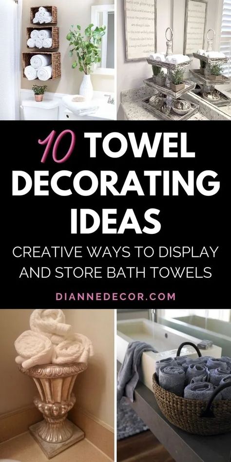 Storage For Towels In Bathroom, How Decorate Bathroom Ideas, How To Style Hand Towels In Bathroom, Hanging Bathroom Towels Ideas, Bathroom Washcloth Display, How To Hang A Hand Towel Bathroom, Decorative Hand Towels Bathroom Display, How To Style Bathroom Towels, Decorate Towels In Bathroom Display