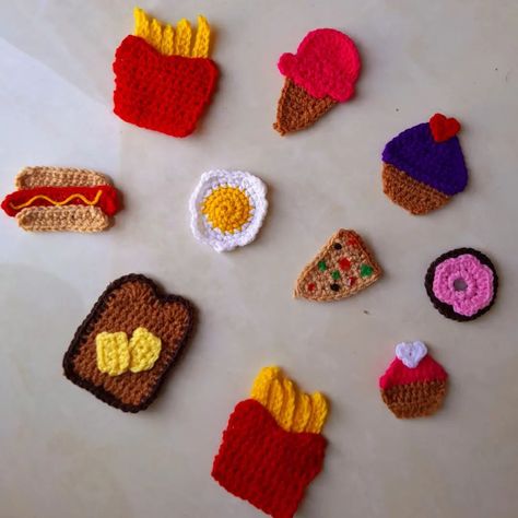 Turn your fridge into a colorful garden with these adorable crochet fruit and veggie magnets! They're the perfect way to add a touch of charm to your kitchen! 🍓🥕 #FridgeGarden #CrochetMagic Fridge magnets friut applique veggies fast food fries colourfullife crochet fruits Crochet Fridge Magnets, Crochet Fridge, Food Fries, Fruit And Veggie, Crochet Fruit, Adorable Crochet, Applique Patterns, Colorful Garden, Crochet Hat Pattern